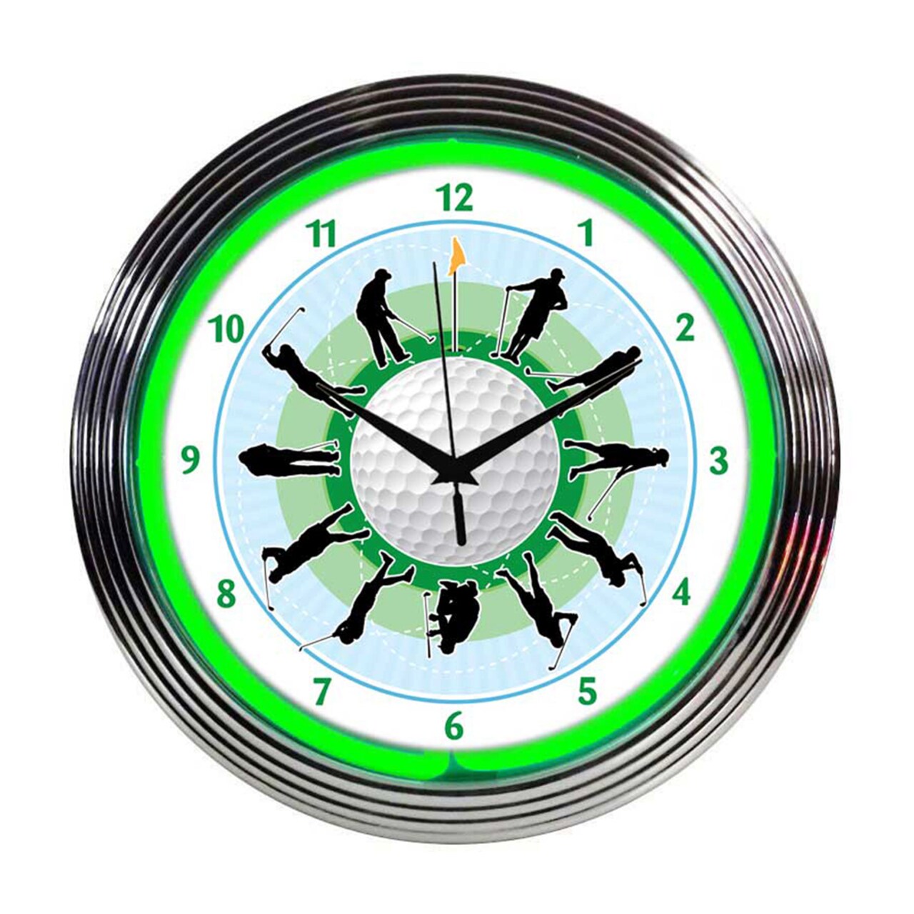 Neonetics Home Indoor Restaurant Kitchen Decorative Golf Neon Wall Clock